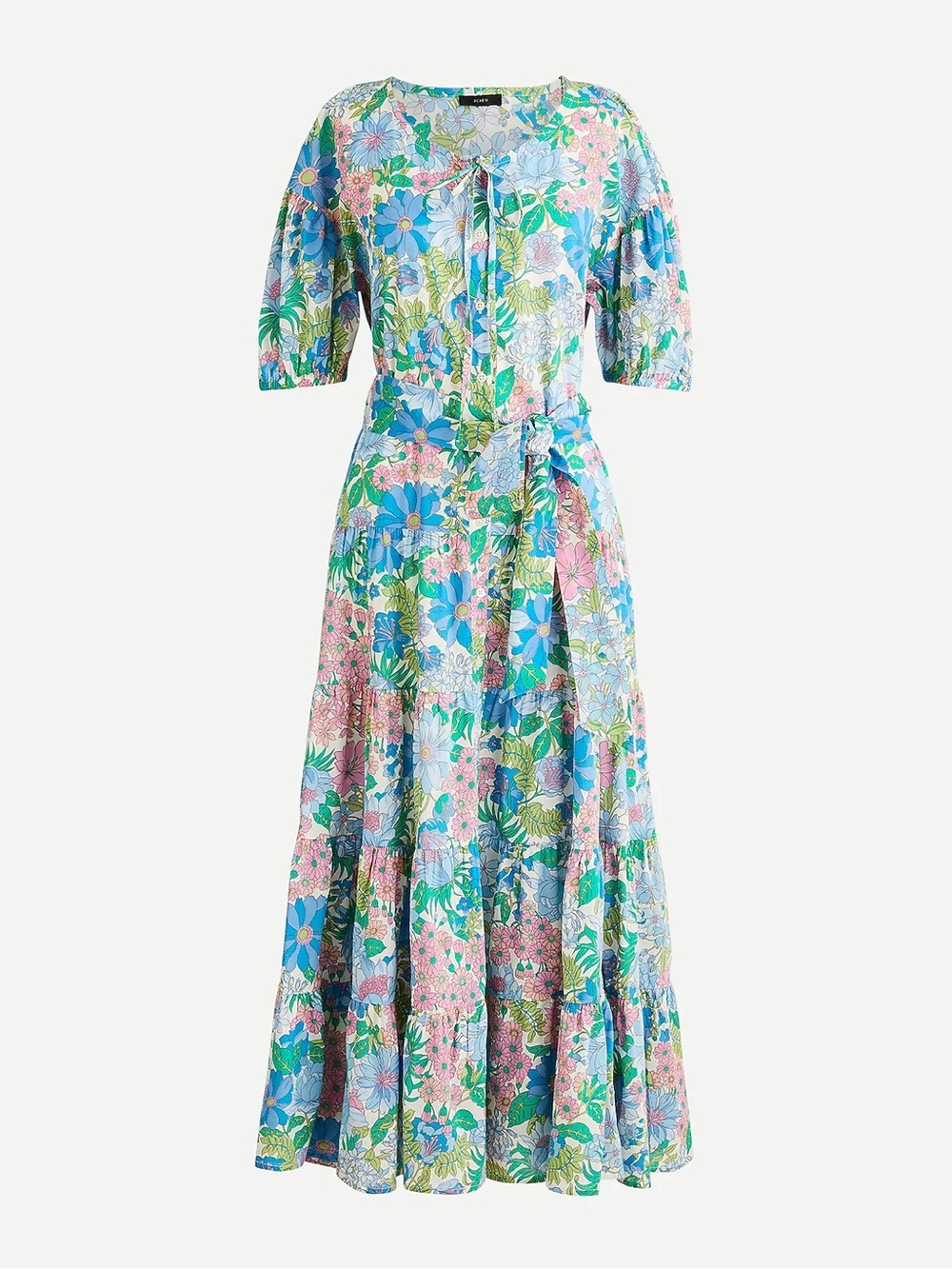 J Crew Cotton Voile Tiered Maxi Dress in Fairy Floral Size XL
